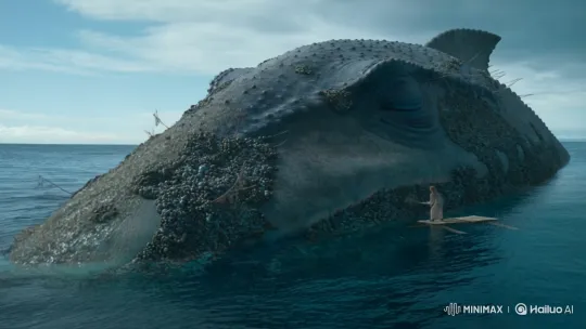 Human Gently Cleans Ancient Sea Creature's Skin – AI Generated Video | Hailuo AI