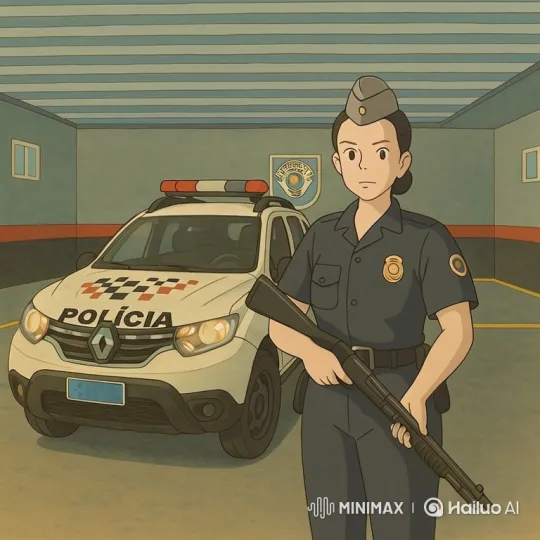 Female Police Officer Prepares for Duty in Anime Scene – AI Generated Video | Hailuo AI
