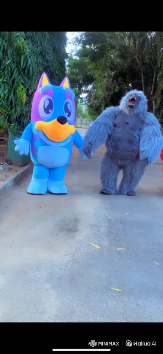Mascots and Porsche: A Costumed Switch and Departure – AI Generated Video | Hailuo AI