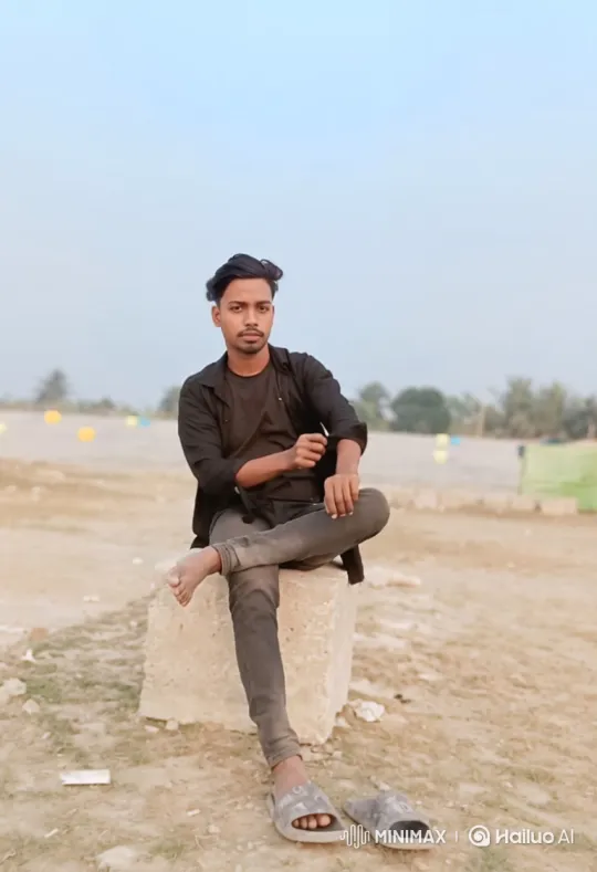Young Man Watches Helicopter Fly Over Dusty Field – AI Generated Video | Hailuo AI