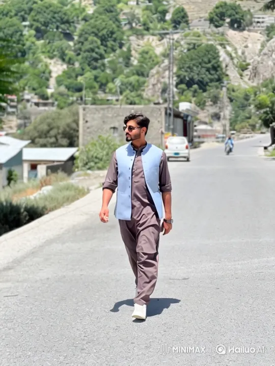 Man Enters Black Sedan in Hillside Town – AI Generated Video | Hailuo AI