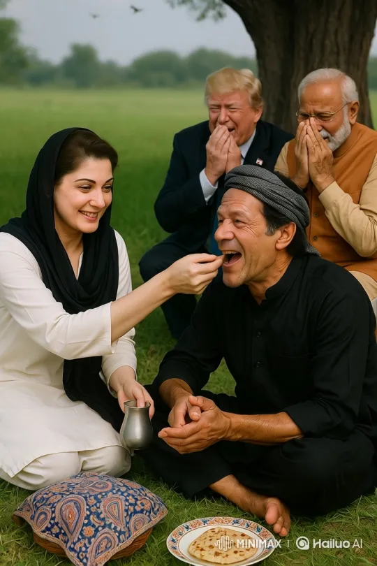 Woman Feeds Man Amidst Peaceful Field and Laughter – AI Generated Video | Hailuo AI