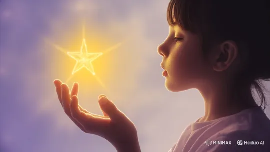 Magical Star Over Serene Girl in Twilight – AI Generated Video | Hailuo AI
