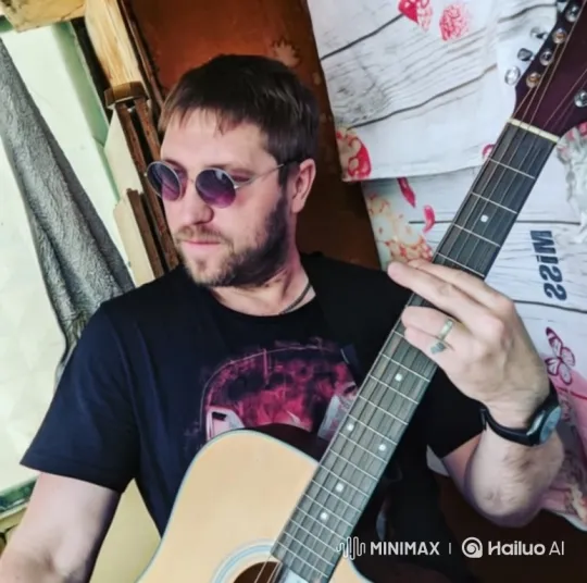 Bearded Guitarist's Virtuosic Performance – AI Generated Video | Hailuo AI