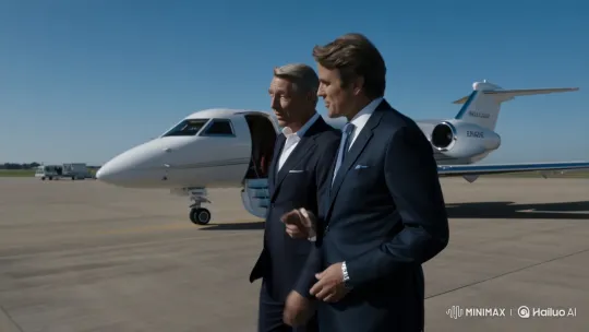 Xabi Alonso and Companion Board Private Jet – AI Generated Video | Hailuo AI