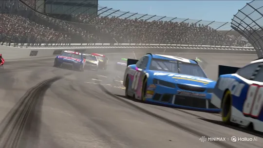 Nascar Heat 5: Spectacular Multi-Car Crash Chaos – AI Generated Video | Hailuo AI