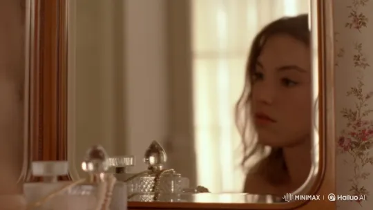 Reflection of a Pensive Young Woman – AI Generated Video | Hailuo AI