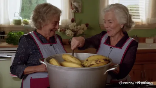 Elderly Grandmas Joyfully Mashing Bananas – AI Generated Video | Hailuo AI