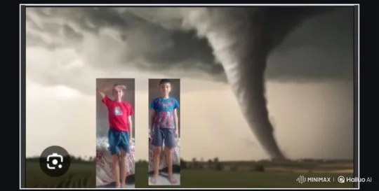 Boys Duel with Elemental Powers Amidst Tornado – AI Generated Video | Hailuo AI