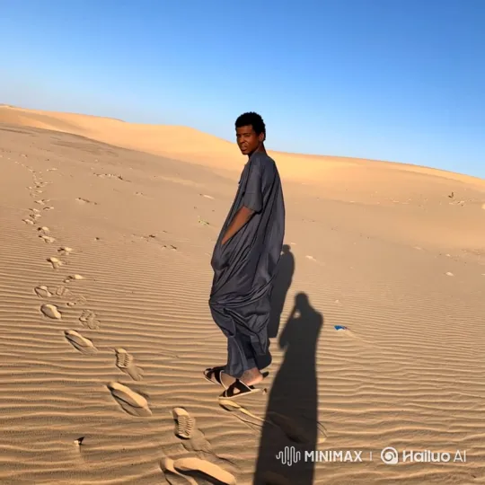 Contemplative Journey: Man Reflects on Desert Path – AI Generated Video | Hailuo AI