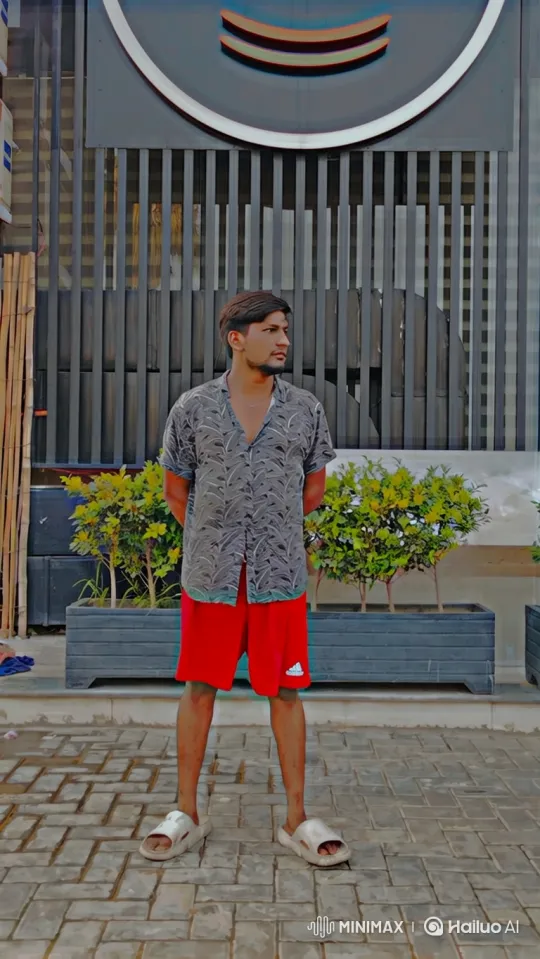 Young Man on Patio: Thoughtful Stance and Tracking Shot – AI Generated Video | Hailuo AI