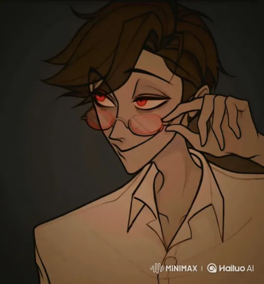 Man with Red Eyes Unbuttons Shirt, Smirks Dangerously – AI Generated Video | Hailuo AI