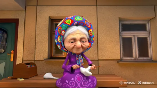 Elderly Grandma Becomes Rock Star in Surreal Russian Art Landscape – AI Generated Video | Hailuo AI