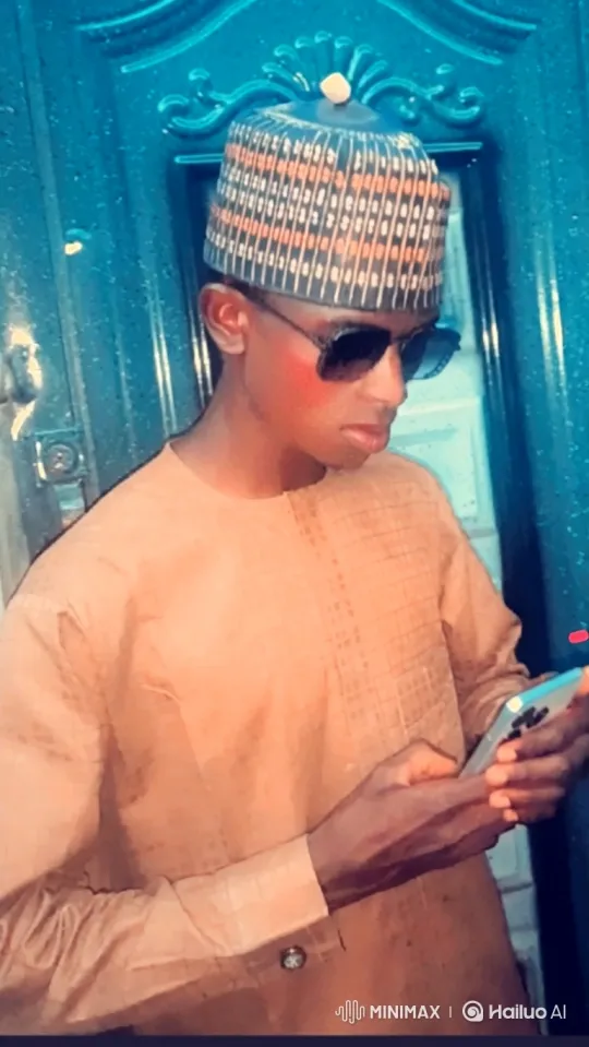 Young Man Engrossed in Phone by a Decorated Door – AI Generated Video | Hailuo AI