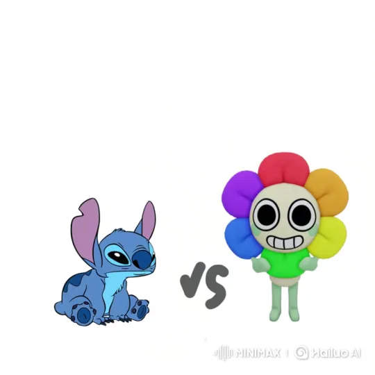 Stitch Attacks Flower Character in Intense Confrontation – AI Generated Video | Hailuo AI
