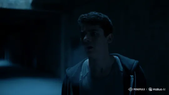 Terrified Man Faces Mysterious Eyes in Dark Hallway – AI Generated Video | Hailuo AI