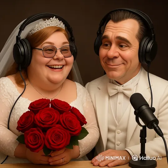 Couple in Wedding Attire Shares Intimate Moment in Studio – AI Generated Video | Hailuo AI