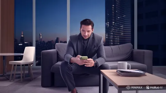 Modern Living: Ethereal Finance Interaction in Futuristic Apartment – AI Generated Video | Hailuo AI