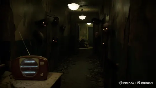 Abandoned Asylum Haunting: Radio Whispers and Shadowy Figures – AI Generated Video | Hailuo AI