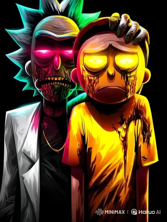 Distressed Boy and Zombie Rick in Dark, Luminous Scene – AI Generated Video | Hailuo AI