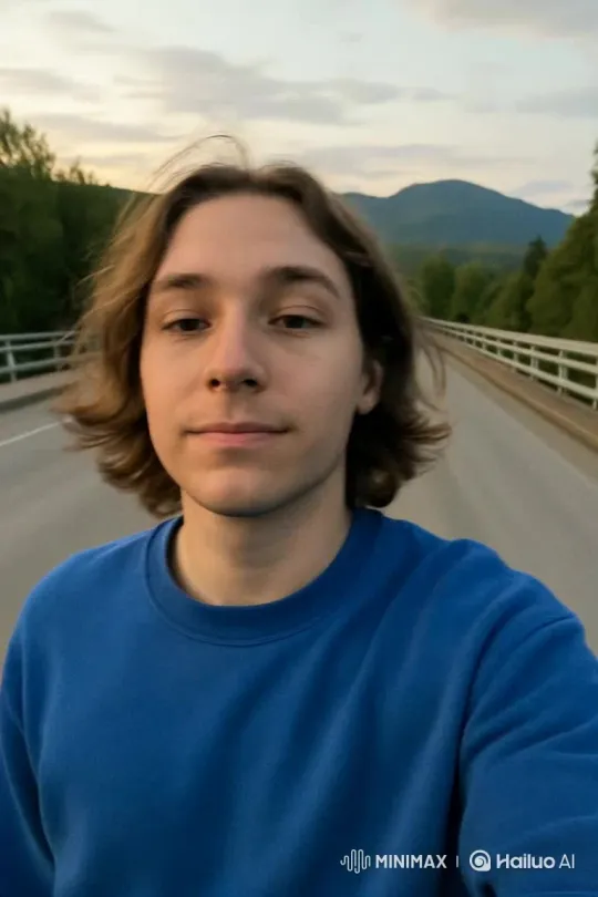 Teen Standing Confidently on Open Hill at Twilight – AI Generated Video | Hailuo AI