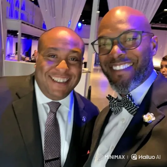 Joyful Black Men Share Laughter at Formal Event – AI Generated Video | Hailuo AI