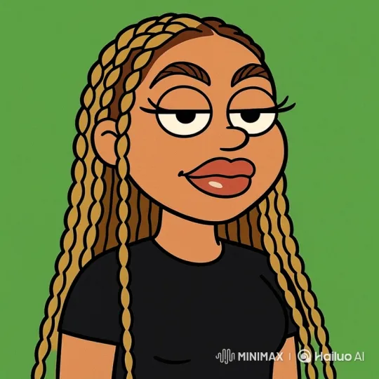 Cartoon Woman Expresses Confidence with Braids and Wink – AI Generated Video | Hailuo AI