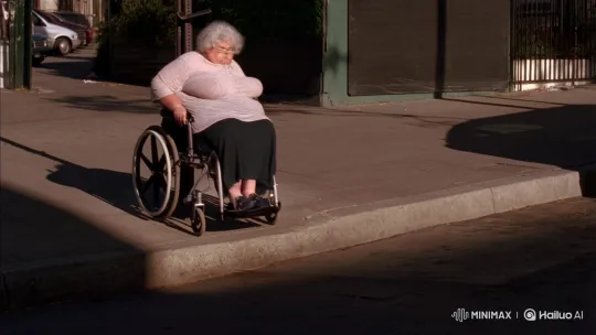 Elderly Woman Falls From Wheelchair on City Sidewalk – AI Generated Video | Hailuo AI