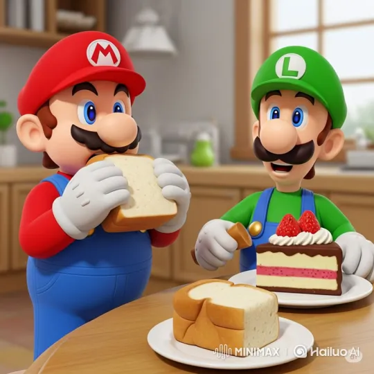 Mario and Luigi Share a Cozy Kitchen Moment – AI Generated Video | Hailuo AI
