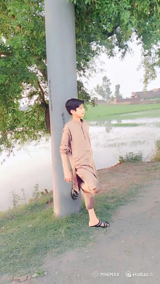 Young Man in Traditional Attire Drives Lamborghini in Rural Village – AI Generated Video | Hailuo AI
