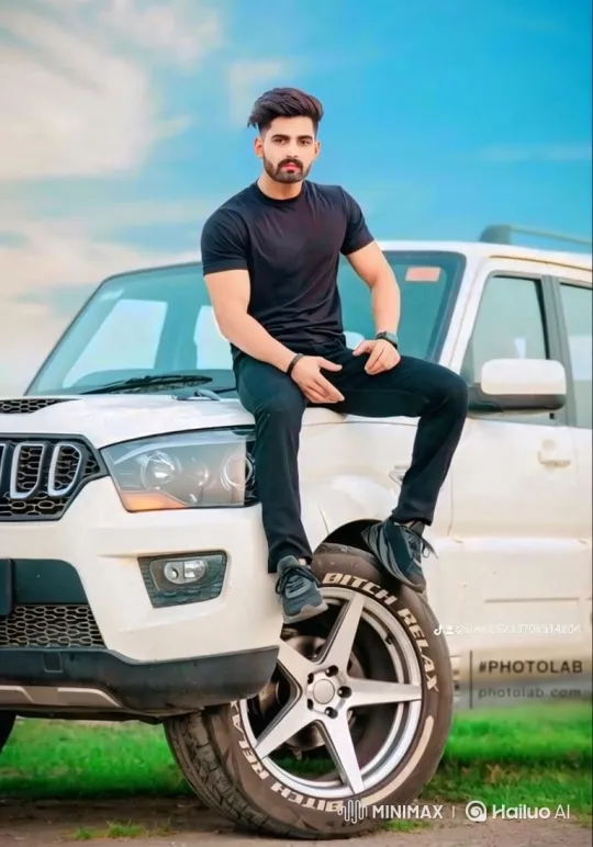 Young Man in Black Gets into White SUV and Drives Away – AI Generated Video | Hailuo AI
