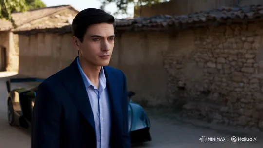 Confident Young Man Drives Lamborghini Away From Traditional Village – AI Generated Video | Hailuo AI