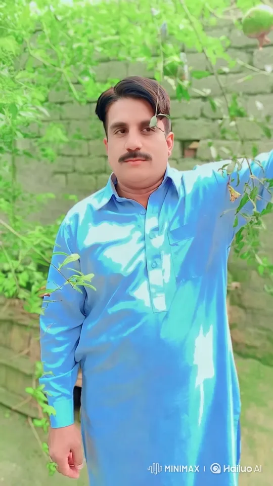 Man in Garden with Pomegranate Branch – AI Generated Video | Hailuo AI