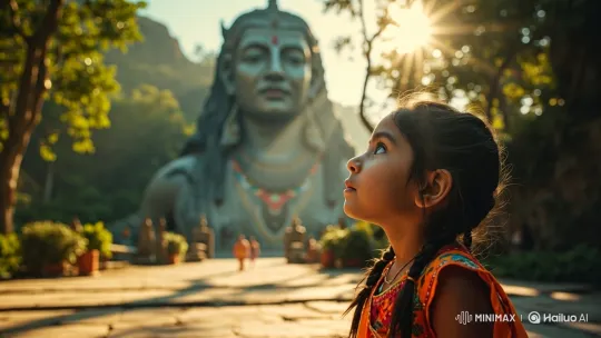 Statue of Deity Comes to Life, Blesses Awestruck Girl – AI Generated Video | Hailuo AI
