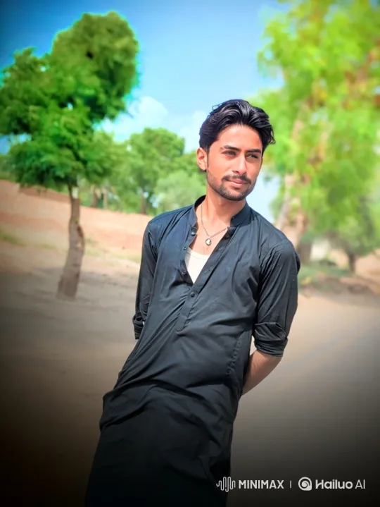 Young Man in Sandy Landscape Reflects, Smiles at Camera – AI Generated Video | Hailuo AI