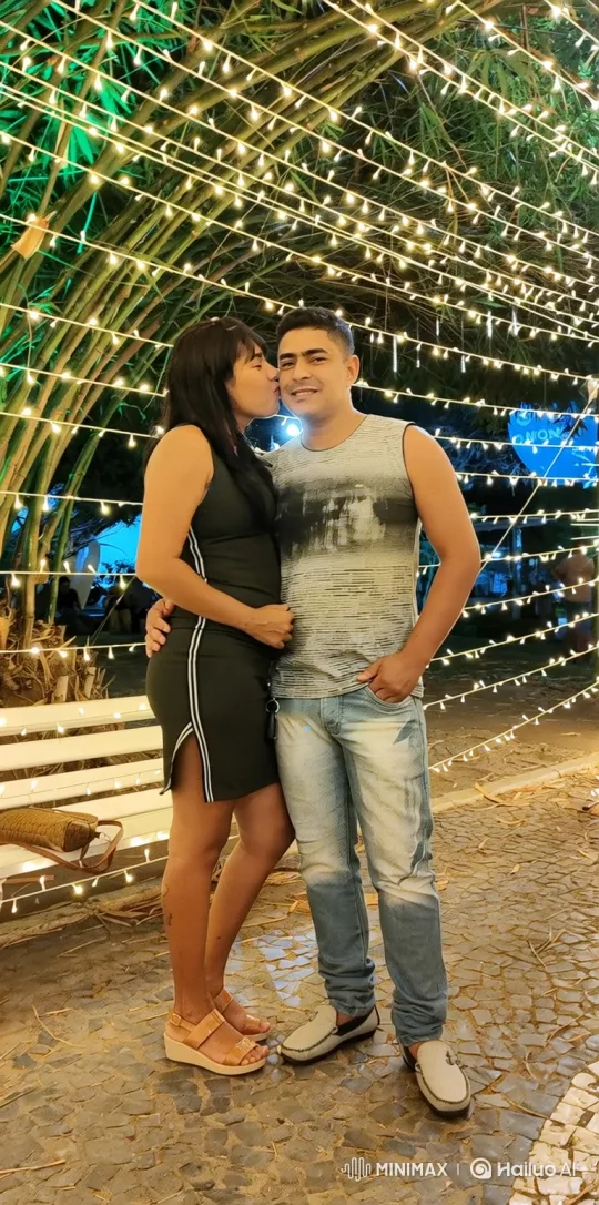 Affectionate Couple Sharing a Romantic Moment Under Fairy Lights – AI Generated Video | Hailuo AI