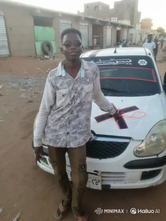 Young Black Man Poses Proudly by White Car – AI Generated Video | Hailuo AI