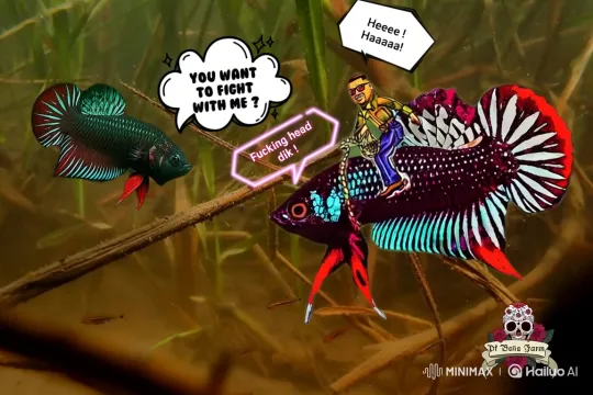 Surreal Underwater Betta Fish Confrontation – AI Generated Video | Hailuo AI