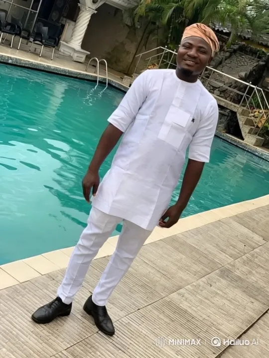 Confident Man Strolls Along Poolside Patio – AI Generated Video | Hailuo AI