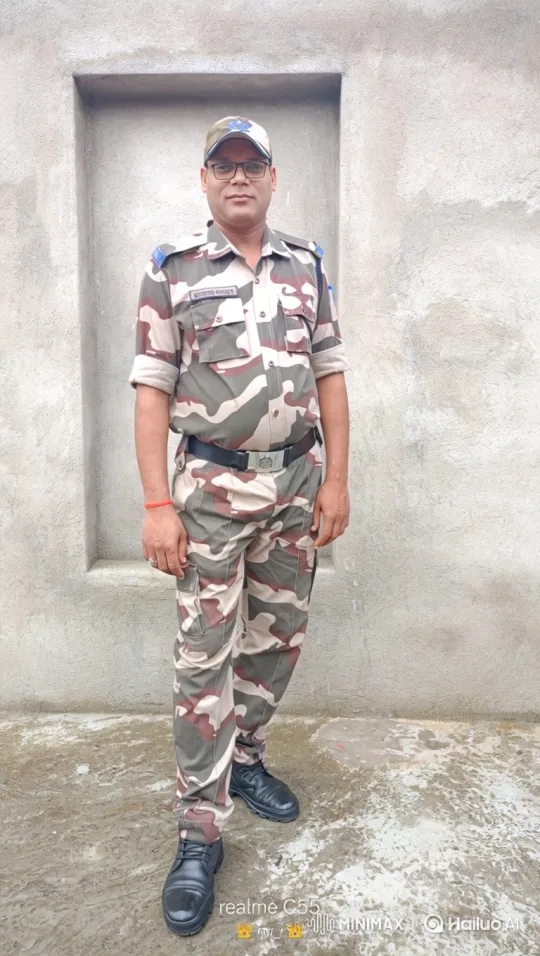 Man in Camouflage Uniform Stands Calmly, Gains Confidence – AI Generated Video | Hailuo AI