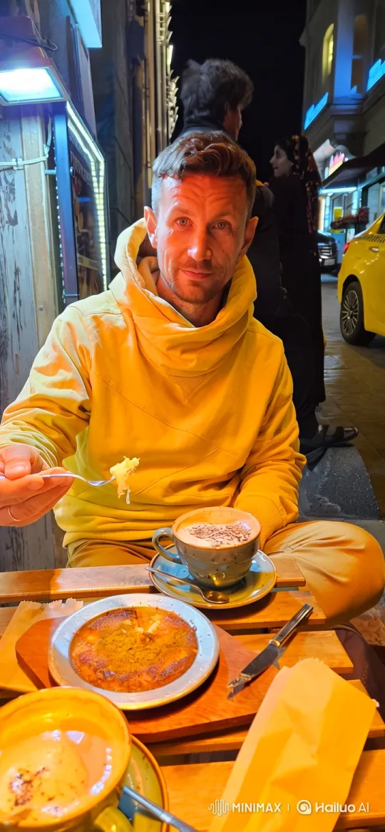Night Cafe Scene with Gentle Flame on Pastry – AI Generated Video | Hailuo AI