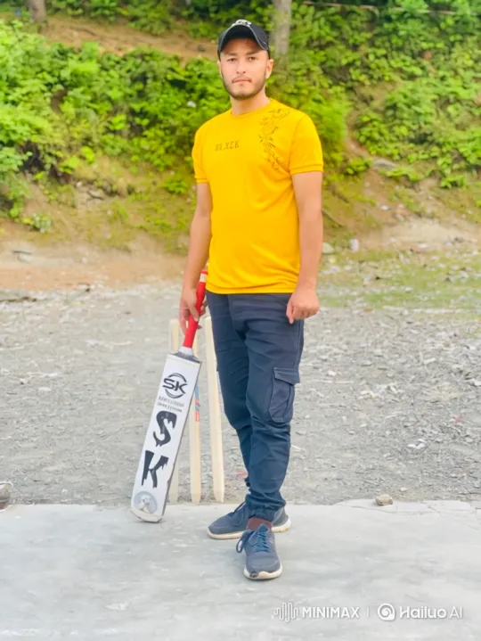 Young Man Prepares for Cricket Game on Outdoor Pitch – AI Generated Video | Hailuo AI