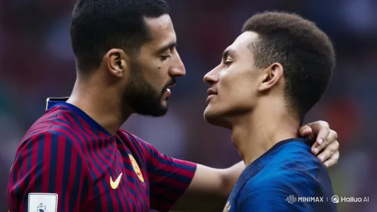 Messi and Ronaldo Share Intimate Affectionate Kiss – AI Generated Video | Hailuo AI