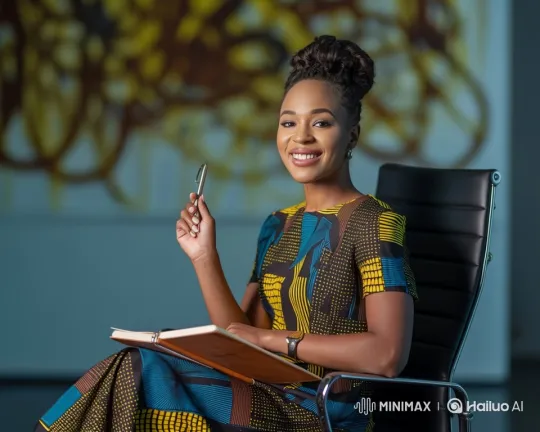Confident Businesswoman Delivers Poised Presentation – AI Generated Video | Hailuo AI