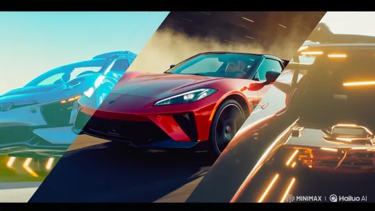 Dynamic Zoom-In on Racing Sports Cars – AI Generated Video | Hailuo AI