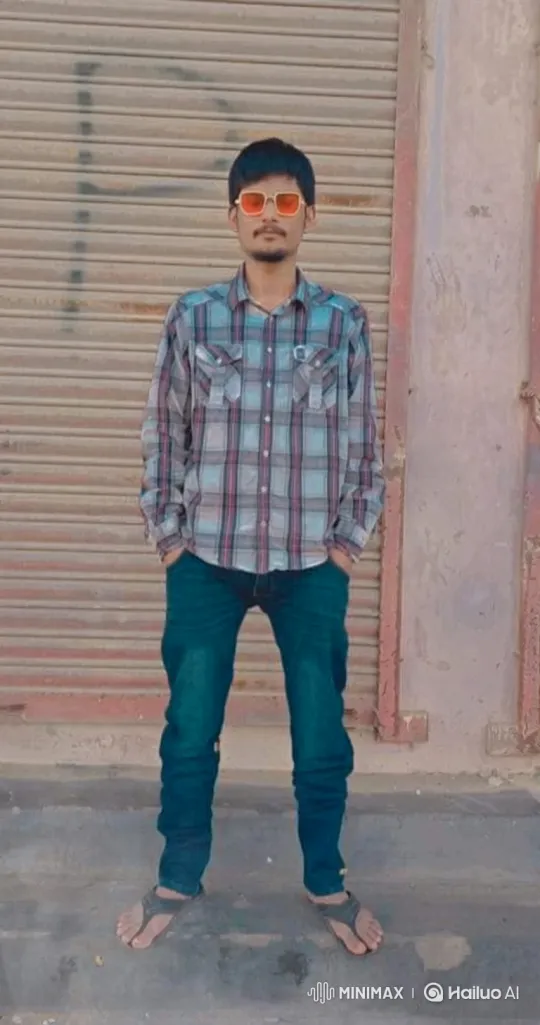 Young Man in Plaid Shirt Stares Off Camera – AI Generated Video | Hailuo AI