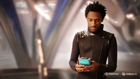 Young Man Explores Futuristic Holographic Technology – AI Generated Video | Hailuo AI