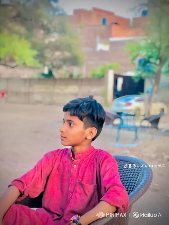 Young Boy in Courtyard: From Contemplation to Greeting – AI Generated Video | Hailuo AI