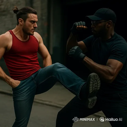 Gritty Street Fight: Electric Man vs. Martial Artist – AI Generated Video | Hailuo AI