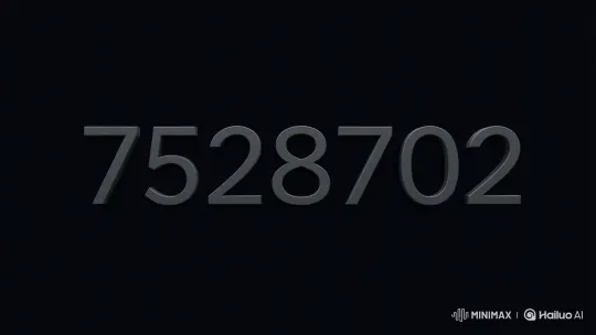 Steady Zoom on Bold Number Sequence – AI Generated Video | Hailuo AI
